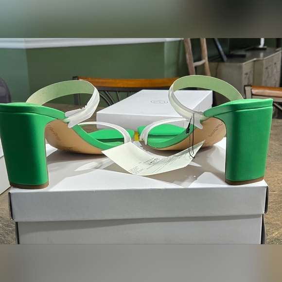 The Drop Avery Square Toe TWO Strap High Heeled Sandal #777-779 - Picture 3 of 14